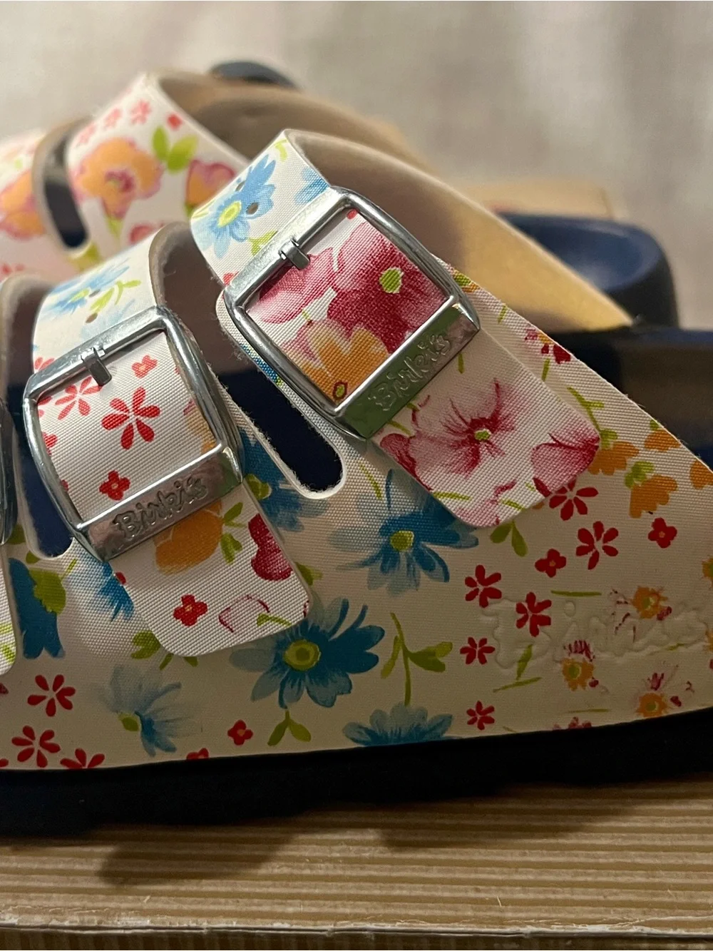 Birki's Kids Floral Triple-Strap Sandal~NWT Size 32